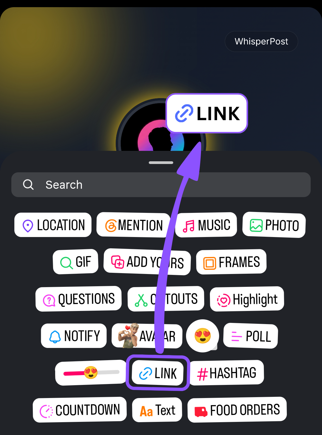 Choose Link Sticker